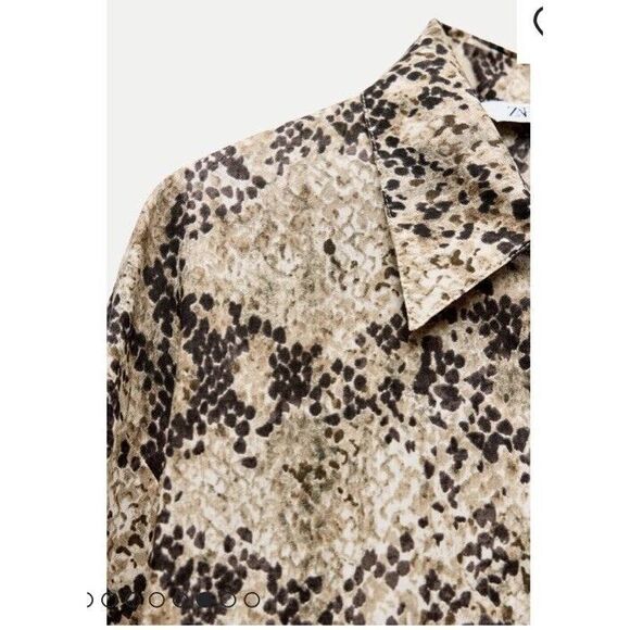 BNWT ZARA WOMENS COLLECTION ANIMAL PRINT SHIRT Size  S - Picture 2 of 10